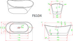 Frank Акриловая ванна 170х75 F6104 white/red – фотография-9