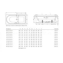 Bette Стальная ванна Ocean 8855 PLUS, AR перелив спереди – фотография-2