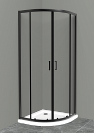 BelBagno Душевой уголок Uno 100/100 UNO-195-R-2-100-C-NERO стекло прозрачное – фотография-1