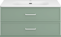 Brevita Тумба с раковиной Verde 100 подвесная зеленая