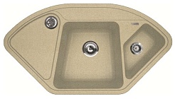 Florentina Мойка гранитная Капри угловая бежевый – фотография-1