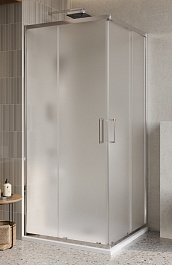 BelBagno Душевой уголок Luce 90/90 LUCE-A-2-90-P-Cr профиль хром стекло рифленое – фотография-1