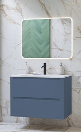 Зов Мебель для ванной Дион 60 подвесная серо-синий – фотография-1