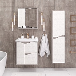 Onika Зеркальный шкаф Брендон 60.00 камень светлый/бетон крем – фотография-3