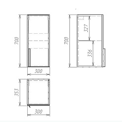 Owl 1975 Шкаф навесной Vind 30 R – фотография-4
