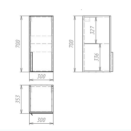 Owl 1975 Шкаф навесной Vind 30 R – фотография-4