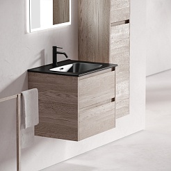 Sancos Тумба с раковиной Libra 60 дуб галифакс натуральный раковина Element 61 CN7001MB – фотография-2