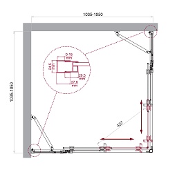 BelBagno Душевой уголок Luce 105/105 LUCE-A-22-80+25-C-Cr профиль хром стекло прозрачное – фотография-6