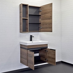 Comforty Зеркальный шкаф Соло 70 дуб темно-коричневый – фотография-5