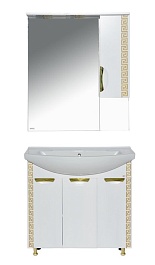 Misty Зеркало-шкаф Престиж 80 R белый/золотая патина – фотография-6