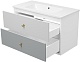 Brevita Тумба под раковину Анастейша 100 подвесная серая/белая – картинка-8