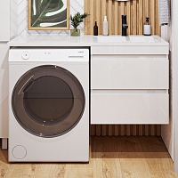 Vivon Тумба с раковиной под стиральную машину Donna 120R подвесная белый глянец эмаль