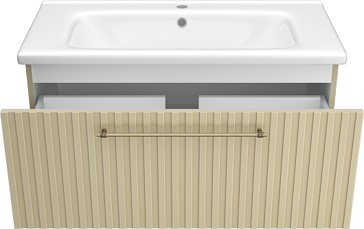Brevita Тумба с раковиной Alicante 90 подвесная капучино – картинка-3