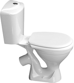 Керамин Унитаз-компакт Симпл однорежимный с арматурой Alcaplast с сиденьем полипропилен – фотография-2