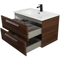 BelBagno Мебель для ванной Eco Cer-N 80 CZR-8095-80 орех шоколад софт ручки серые – фотография-3