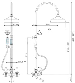 Cezares Душевая система DIAMOND-CVD-02-Sw со смесителем – фотография-2