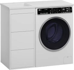 Brevita Тумба с раковиной Grafit 100 L под стиральную машину белая – фотография-2