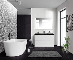 BelBagno Мебель для ванной Albano 120 напольная Bianco Lucido с раковиной BB1200/455-LV-ART-ALR-NERO – фотография-2