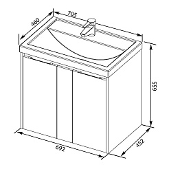 Aquanet Тумба с раковиной "Клио 70" дуб кантри – фотография-2