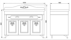 Водолей Тумба с раковиной "Изабель 120" F-3 серая – фотография-6