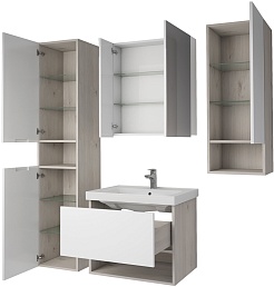 Dreja Тумба с раковиной Perfecto 70 подвесная белая/дуб эврика – фотография-17