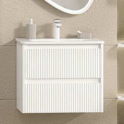 Brevita Тумба с раковиной Riva 60 подвесная белая – фотография-5