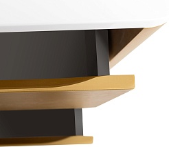 Cezares Тумба с раковиной без отверстия под смеситель Relax 100 подвесная брашированное золото – фотография-8