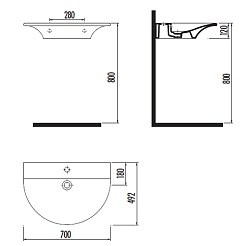 Creavit Раковина Moon MO070 – фотография-4