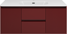 Brevita Тумба с раковиной Wine 120 подвесная бордовая