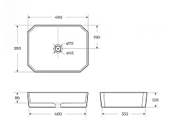 BelBagno Накладная раковина 49/38 BB1386 – фотография-3