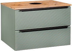 Runo Мебель для ванной Орлеан 70 Terzo подвесная зеленая/дуб натуральный – фотография-3