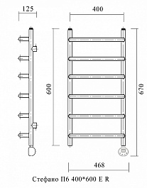 Domoterm Полотенцесушитель Стефано П6 400*600 ER – фотография-3
