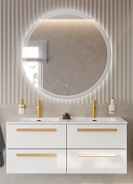 BelBagno Мебель для ванной Eco Cer-N 120 с 4 ящиками bianco lucido CZR-8095-120-2 ручки сатиновое золото – фотография-1