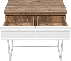 Brevita Консоль Dakota 80 белая/дуб галифакс олово – фотография-3