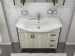 Какса-а Зеркало-шкаф Карлос 105 дуб сантана/венге – фотография-3