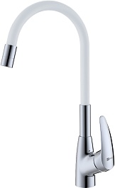 Lemark Смеситель для кухни Linara LM0415C-Black белый/хром – фотография-1