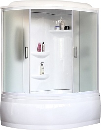 Royal Bath Душевая кабина ALP RB 150ALP-C-R/b/g 150x100 R стекло матовое профиль белый – фотография-1