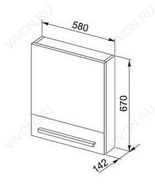 Aquanet Зеркальный шкаф "Нота 58" камерино белый (165370) – фотография-3