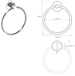 Bemeta Держатель полотенца круглый Omega 104104062 – фотография-2