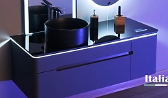 Jorno Тумба с раковиной Shine 100 антрацит Shi.01.100/P/A подвесная – фотография-1