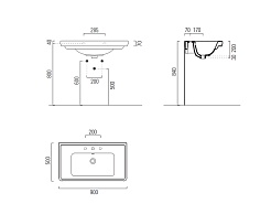 GSI Подвесная раковина Classic 8788111 90 см – фотография-3