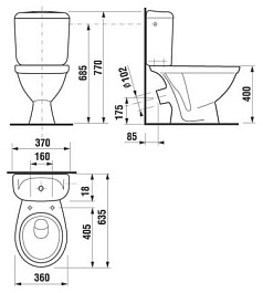 Jika Унитаз-компакт Lyra 2423.4 косой выпуск – фотография-4