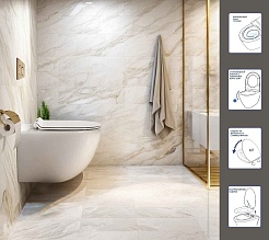 Ceruttispa Унитаз подвесной Clio Aria Tornado CT10582 белый – фотография-4