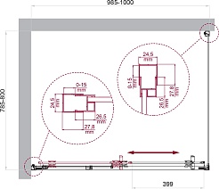 BelBagno Душевой уголок Luce 100/80 LUCE-AH-1-100/80-C-Cr профиль хром стекло прозрачное – фотография-6