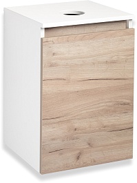 Runo Тумба под раковину Бари 40 R подвесная дуб крафт/белая – фотография-1