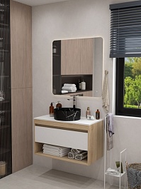 Teymi Накладная мебельная раковина Martta D37 мрамор чёрный матовый T52183 – фотография-7