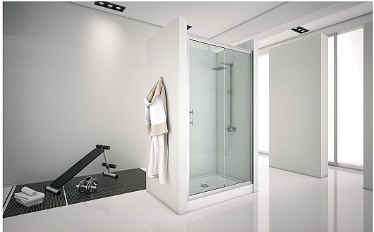 Aquanet Душевая дверь в нишу Alfa NAA6121 130 профиль хром стекло прозрачное – фотография-4