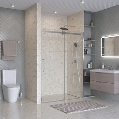 BelBagno Душевая дверь в нишу Marino MARINO-2-BF-1-140-C-CR 140x195 профиль хром стекло прозрачное – фотография-3