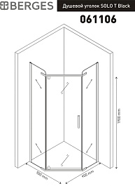 BERGES Wasserhaus Душевой уголок Solo T Black 90x90 061106 – фотография-3