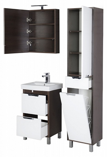 Aquanet Тумба с раковиной "Гретта 50" венге – картинка-11